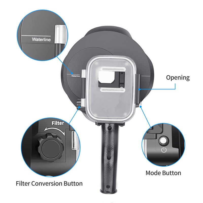 Generic - Dome Port Lens Dive Underwater Case Housing For GoPro Hero 7/Hero 6/Hero 5 Black - Image 1