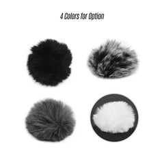 Generic Clip-On Furry Microphone Windshield Mic LU-DD997 Grey  - Image 2