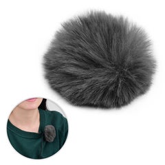 Generic Clip-On Furry Microphone Windshield Mic LU-DD997 Grey  - Image 1