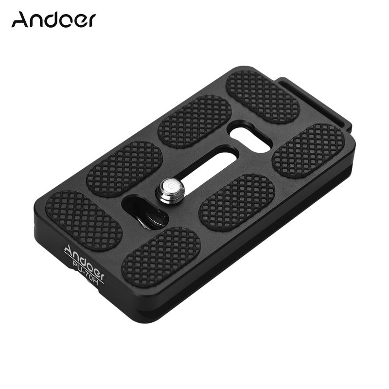ANDOER - PU-70H 70mm Quick Release QR Plate With Attachment Loop Black - Image 1