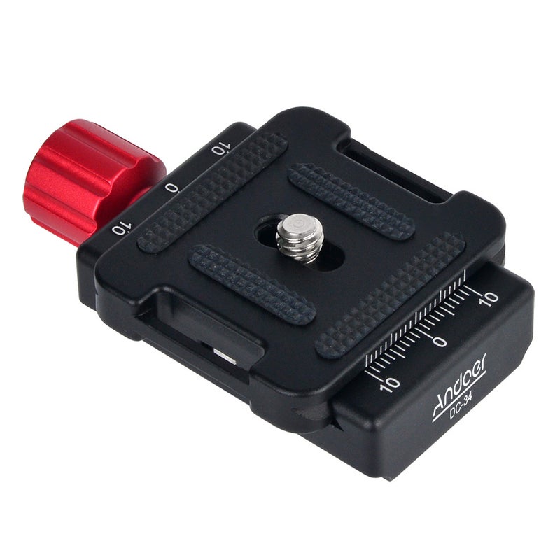 ANDOER DC-34 Quick Release Plate Clamp Adapter Red/Black - Image 4