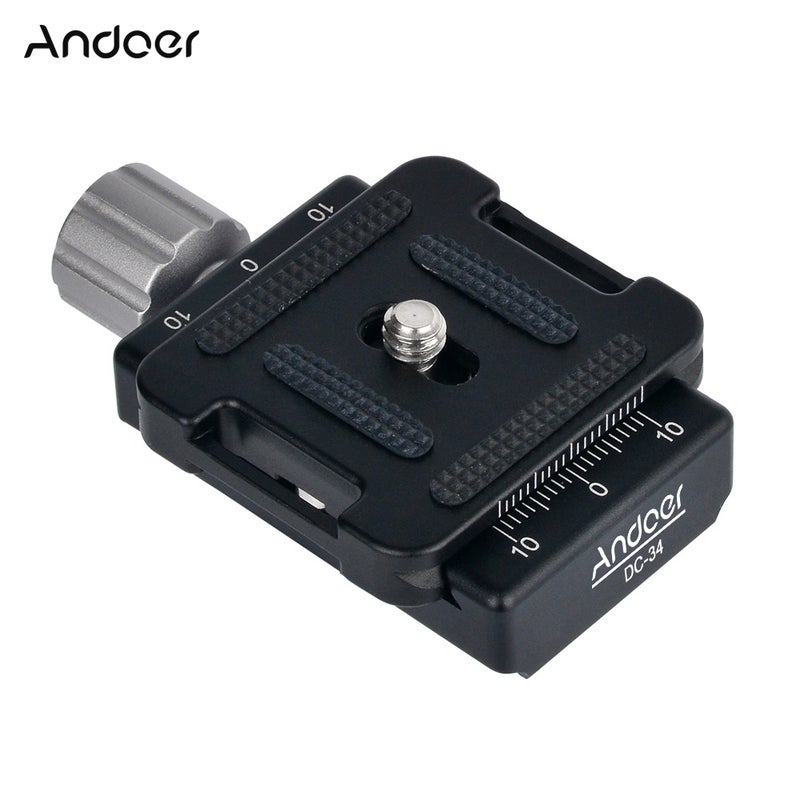 ANDOER DC-34 Quick Release Plate Clamp Adapter Silver/Black - Image 1