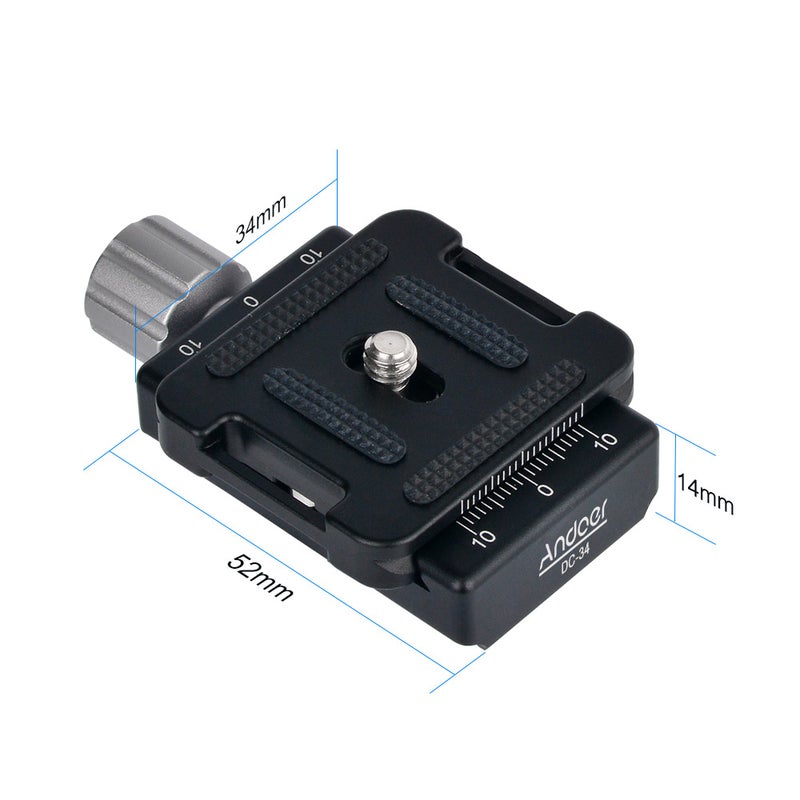 ANDOER DC-34 Quick Release Plate Clamp Adapter Silver/Black - Image 5