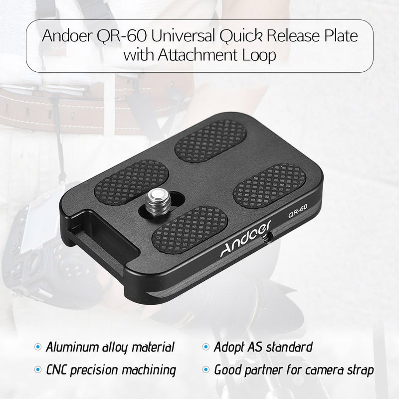 ANDOER QR-60 Aluminum Alloy Universal Quick Release Plate Black  - Image 4