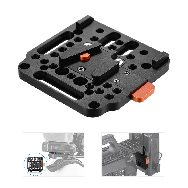 Generic V-Lock Quick Release Plate For V-Mount Battery Orange/Black  - Image 1
