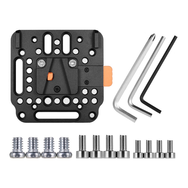 Generic V-Lock Quick Release Plate For V-Mount Battery Orange/Black  - Image 2