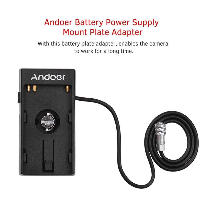 ANDOER - Camera DV Battery Power Supply Mount Plate Adapter Black - Image 1