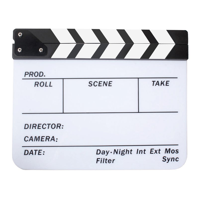 Acrylic Movie Dry Erase Clapboard 33 x 27.3cm White/Black  - Image 3