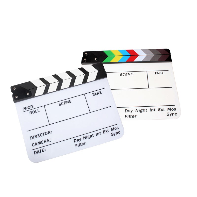 Acrylic Movie Dry Erase Clapboard 33 x 27.3cm White/Black  - Image 4