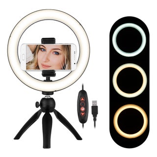 Dimmable Brightness Portable LED Ring Light With Tripod Stand Multicolour - v1602683842/N41009416A_1