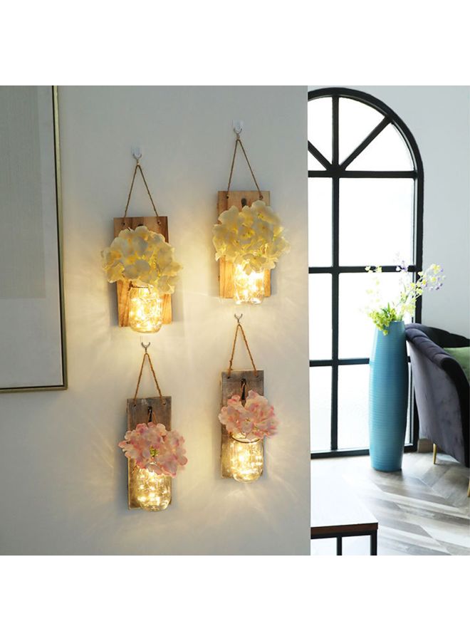 طقم مصابيح LED معلقة لمرطبان ماسون من قطعتين أصفر 10x10x3.392سم - Image 2