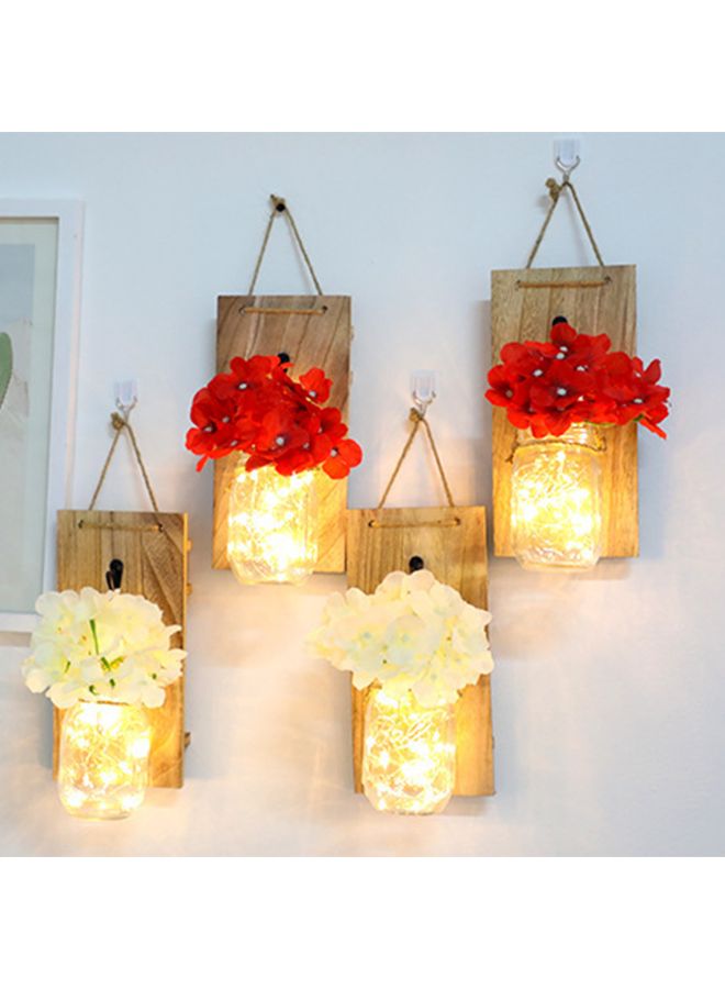 طقم مصابيح LED معلقة لمرطبان ماسون من قطعتين أصفر 10x10x3.392سم - Image 1