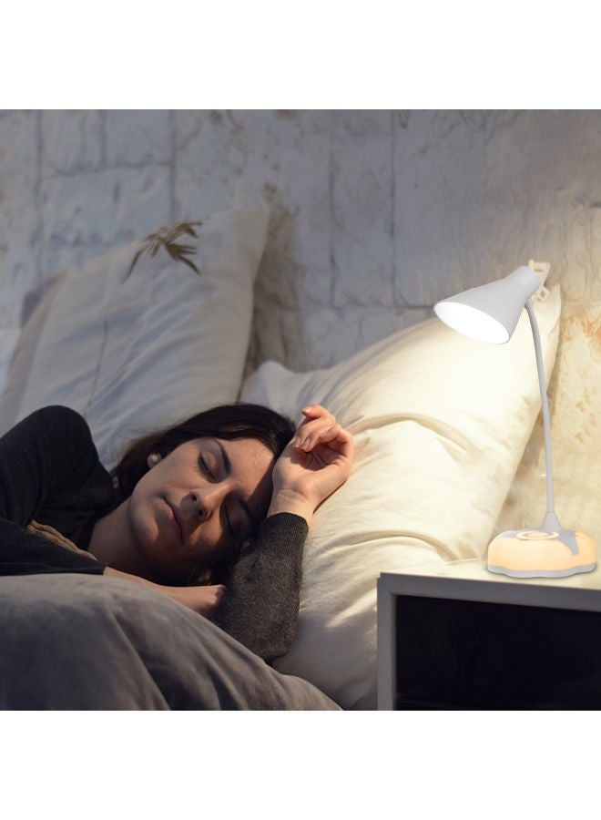 مصباح طاولة LED بمشبك قابل للشحن بمنفذ USB أبيض 10x10x3.509سم - Image 3
