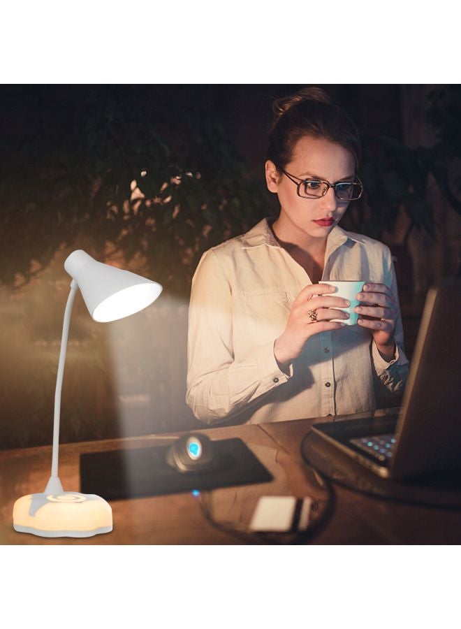 مصباح طاولة LED بمشبك قابل للشحن بمنفذ USB أبيض 10x10x3.509سم - Image 4