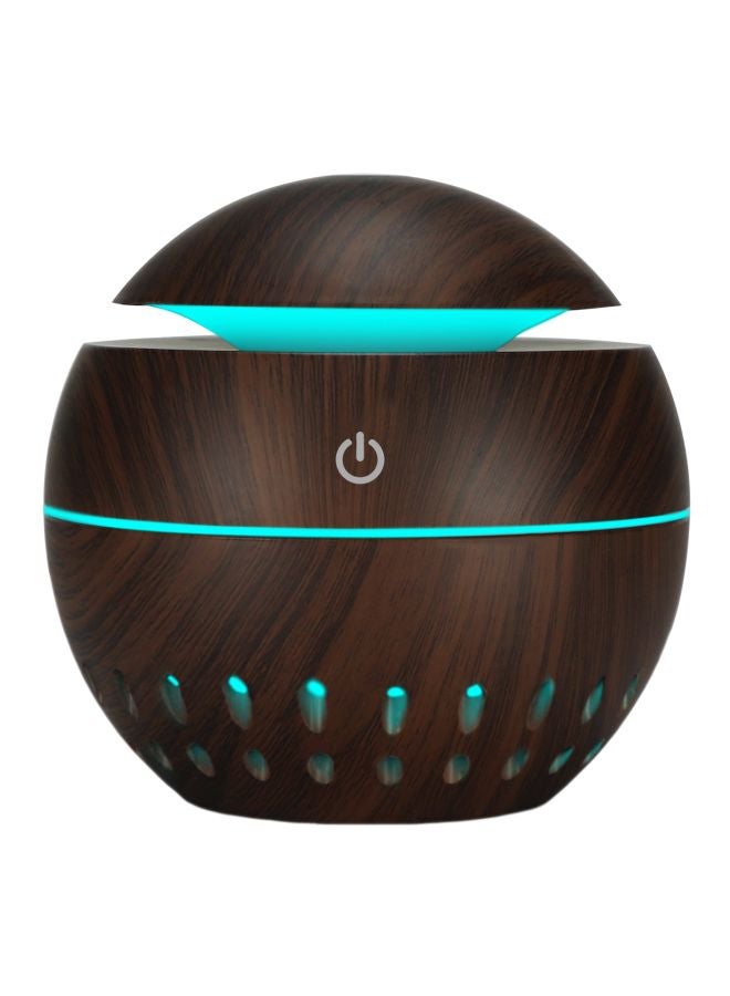 LED Colour Changing Essential Oil Aroma Diffuser Dark Brown 10x10.5cm - Image 1