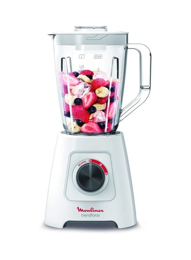 Moulinex - Blender | BlendForce 2 -  Blender Smoothie Maker  |Mixer | 3 speeds | 2 Years Warranty | 2 L 600 W LM423127 White/Clear - Image 1