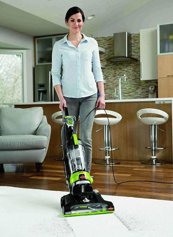Bissell PowerForce Helix Turbo Rewind 2261E – Upright Vacuum Cleaner with Multi-Cyclonic Suction, Automatic Cord Rewind, Lightweight, Ideal for Dust, Hair & Deep Cleaning | 1100 W 2261E Green/Black