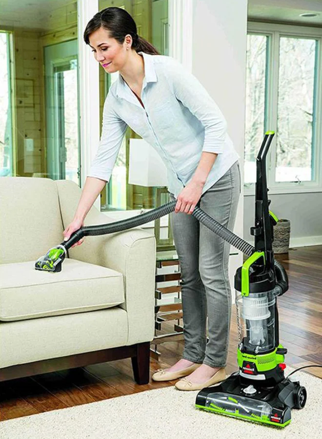 Bissell PowerForce Helix Turbo Rewind 2261E – Upright Vacuum Cleaner with Multi-Cyclonic Suction, Automatic Cord Rewind, Lightweight, Ideal for Dust, Hair & Deep Cleaning | 1100 W 2261E Green/Black