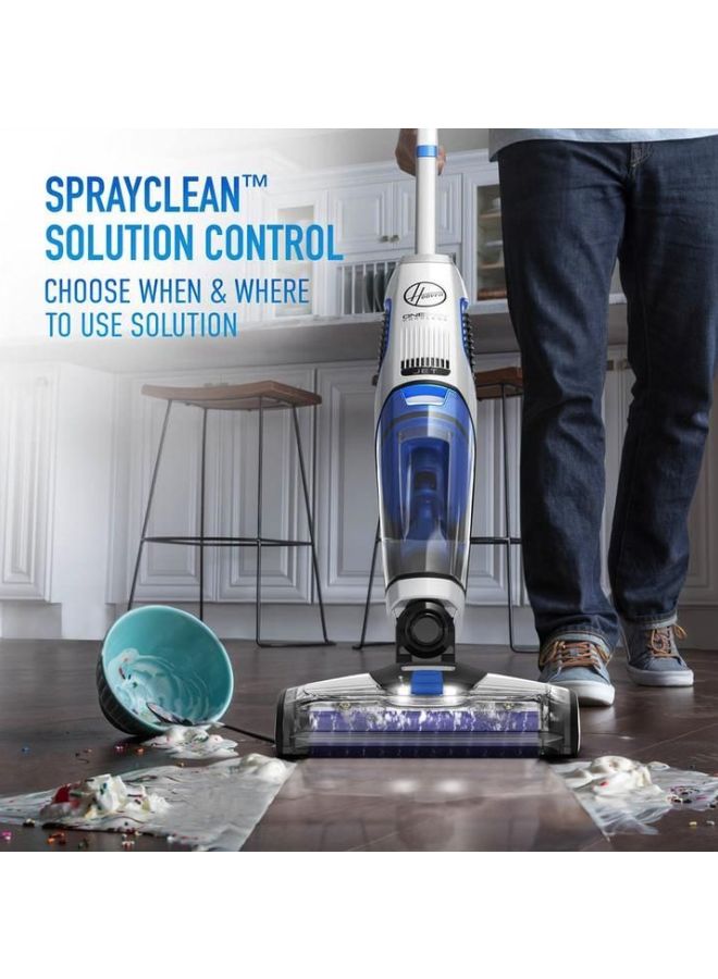 HOOVER - Onepwr Floormate JET Cordless Hard Floor Vacuum Cleaner Machine, Up To 30 Min Runtime, 3 Stage Filtration 3 In 1 Multi-Surface, Wash, Vac & Dry 0.65 L 1200 W CLHF-GLME Blue/Grey/Black - Image 1