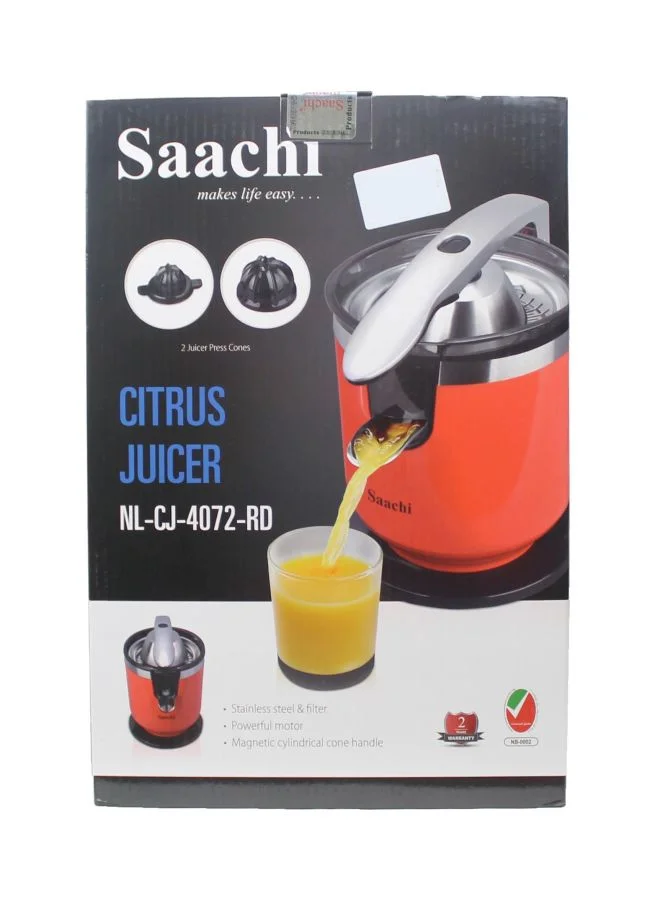 Saachi Citrus Juicer With Stainless Steel Filter 200 W NL-CJ-4072-RD Red