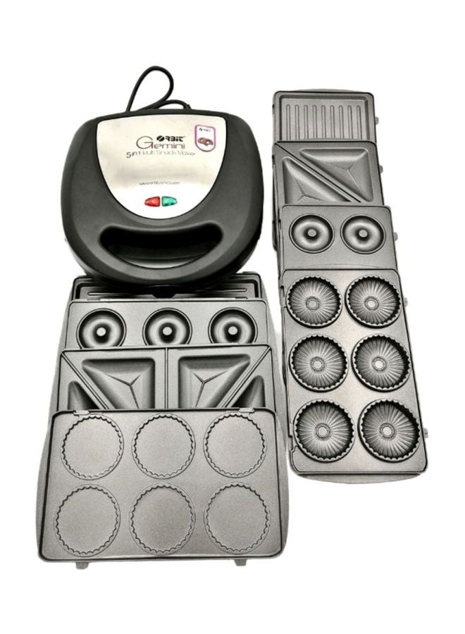ORBIT 5-In-1 Gemini Sandwich Maker With 5 Detachable Plate 640 W 640.0 W B07MWS2J3S Black/Silver  - Image 1