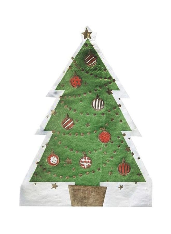 Ginger Ray 12-Piece Christmas Tree Designed Table Napkin Set 32x12cm - Image 1