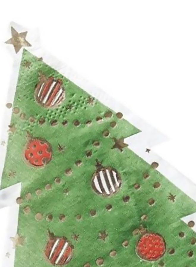 Ginger Ray 12-Piece Christmas Tree Designed Table Napkin Set 32x12cm - Image 2