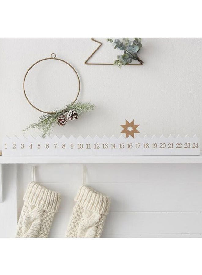 Ginger Ray - Sparkle Wooden Star Advent Calendar 6.5x60cm - Image 1