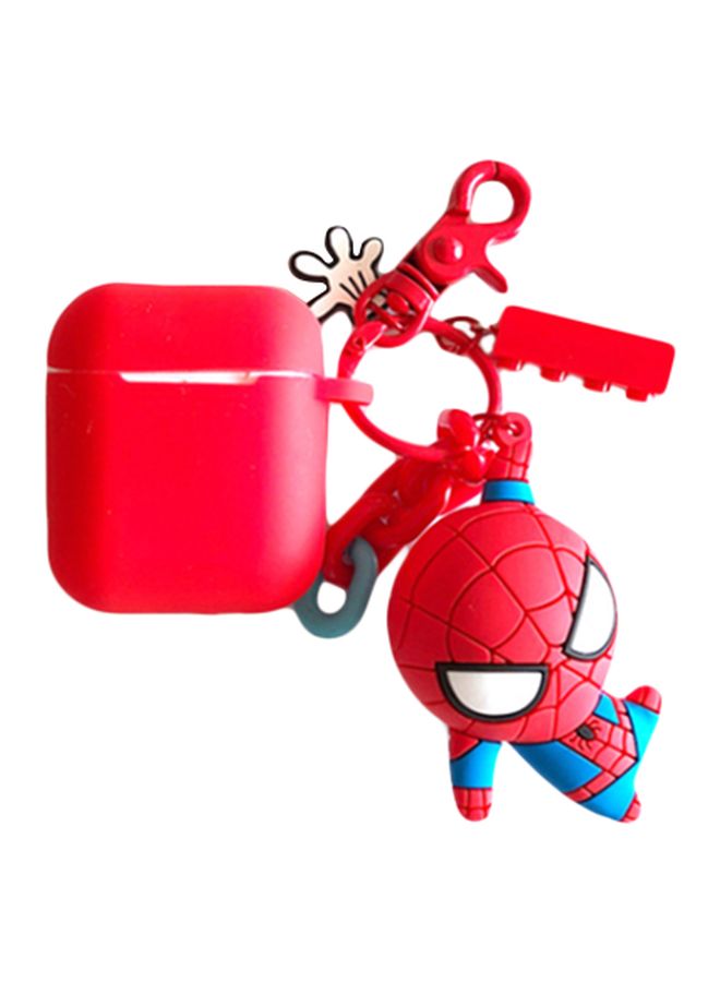 بيوينتي حافظة حماية بنمط تصميم الرجل العنكبوت لسماعات أبل آيربودز 1/2 أحمر/أزرق - Image 1