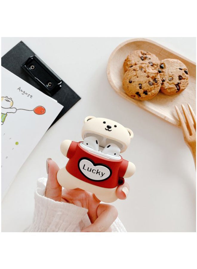Beauenty Bear Shaped Case Cover For Apple AirPods 1/2 Red/Cream/Black - Image 2