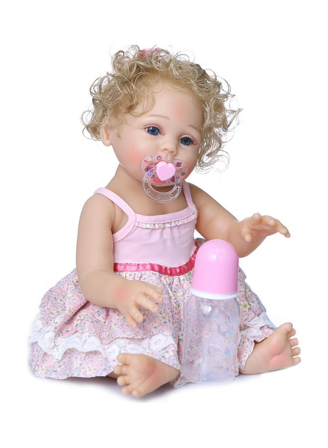 بيوينتي دمية مصنوعة من السيليكون على شكل طفلة بشعر مجعد 47سم - Image 3