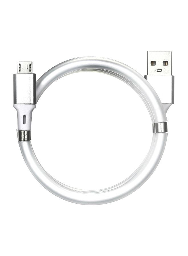 Magnetic Absorption Telescopic USB Charging Cable White - Image 1