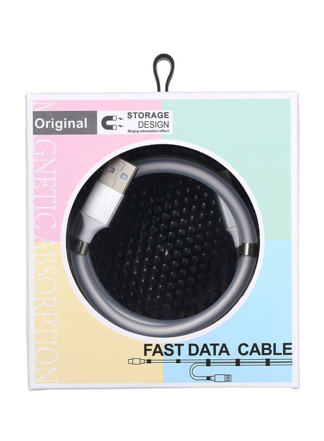 Magnetic Absorption Telescopic USB Charging Cable White - Image 3