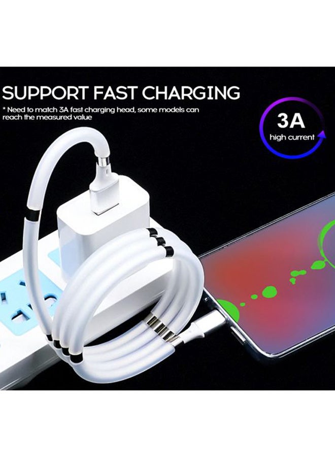 Magnetic Absorption Telescopic USB Charging Cable White - Image 2