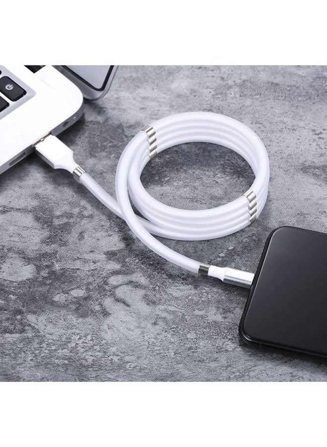 Magnetic Absorption Telescopic USB Charging Cable White - Image 4