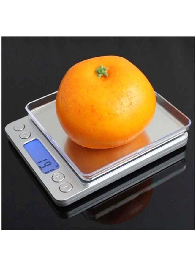 Voberry - Digital Weighing Scale Machine 2000 Gram Silver 14x11x5cm - Image 1