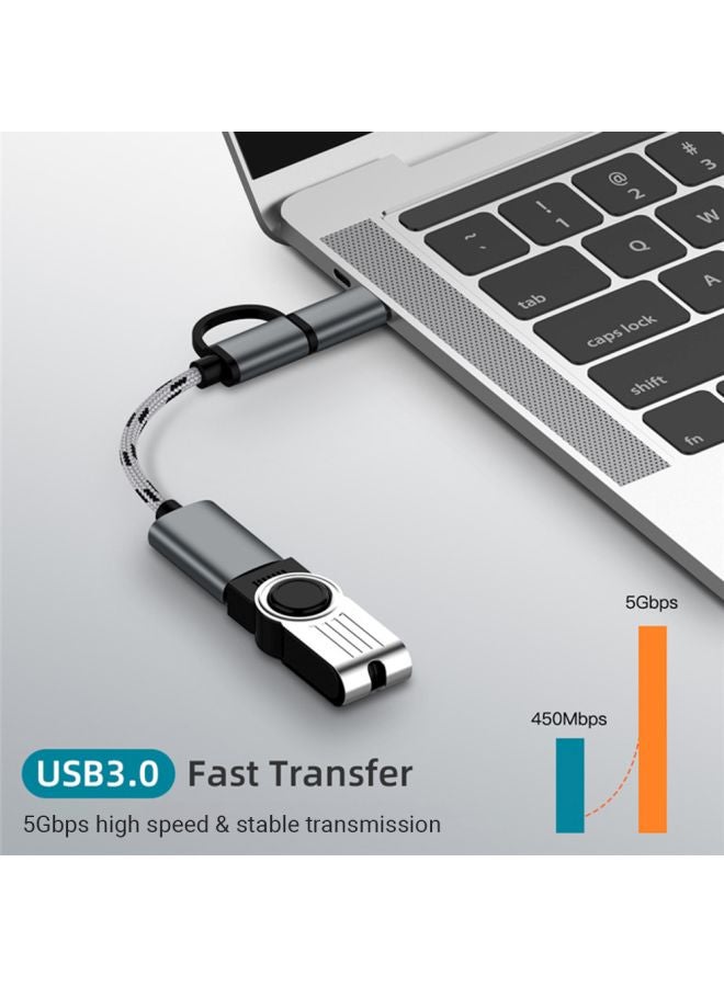 Generic - 2-In-1 OTG Type-C Micro USB Cable Grey - Image 1