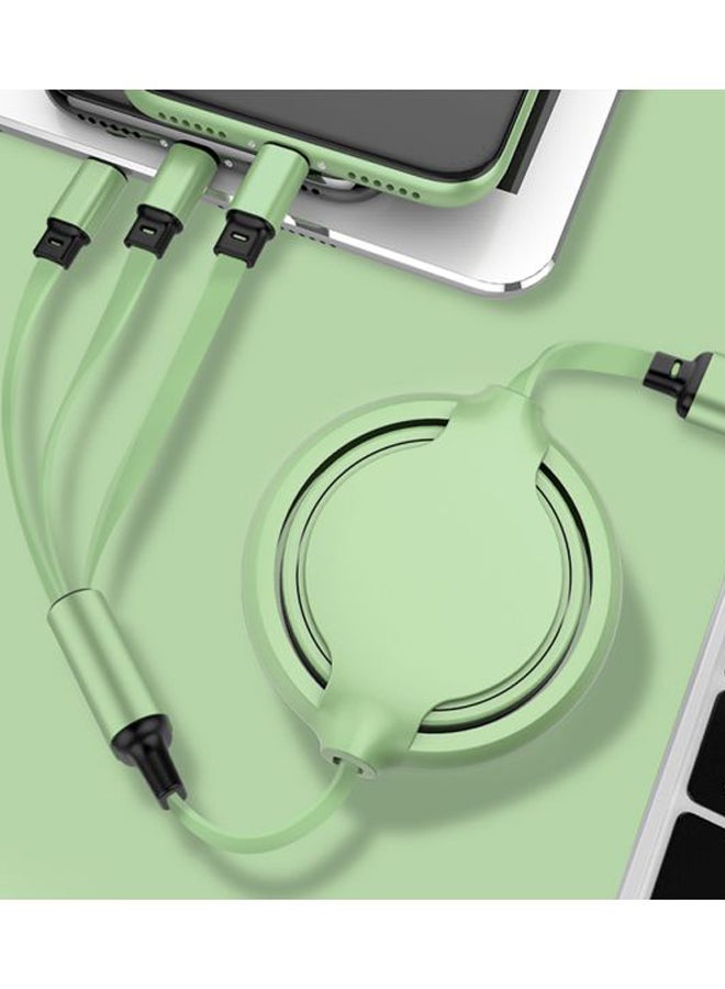 3-In-1 Retractable Charging Cable Green - Image 4