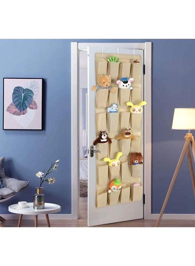 XiuWoo 24-Pocket Shoe Organizer Beige 12.3x64inch - Image 3