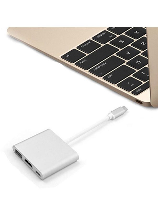 3-In-1 USB C To HDMI Adapter Grey/White - Image 2