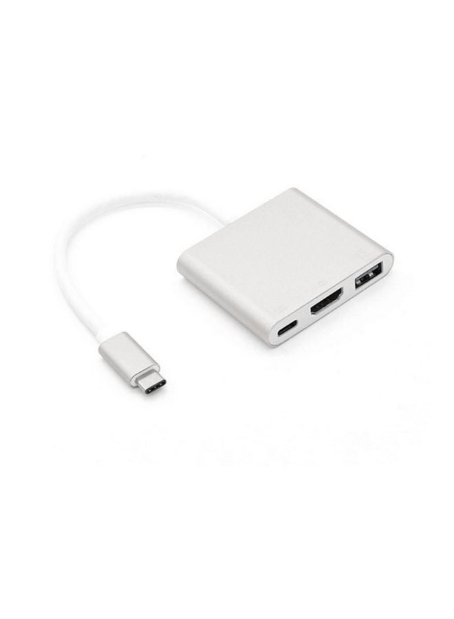 3-In-1 USB C To HDMI Adapter Grey/White - Image 3
