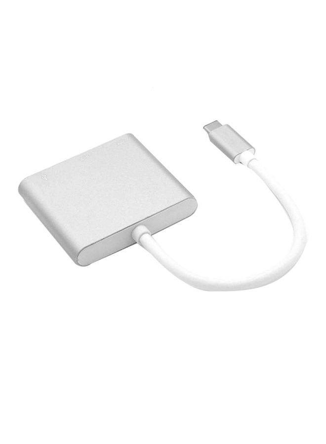 3-In-1 USB C To HDMI Adapter Grey/White - Image 1