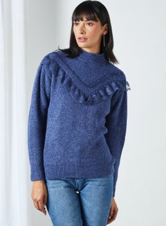 Lace Detailed Sweater Indigo