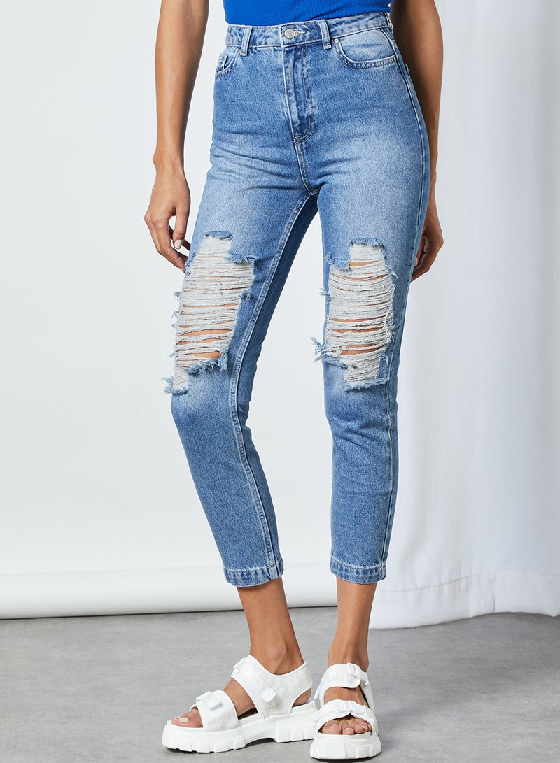 trendyol Ripped Jeans Blue  - Image 1