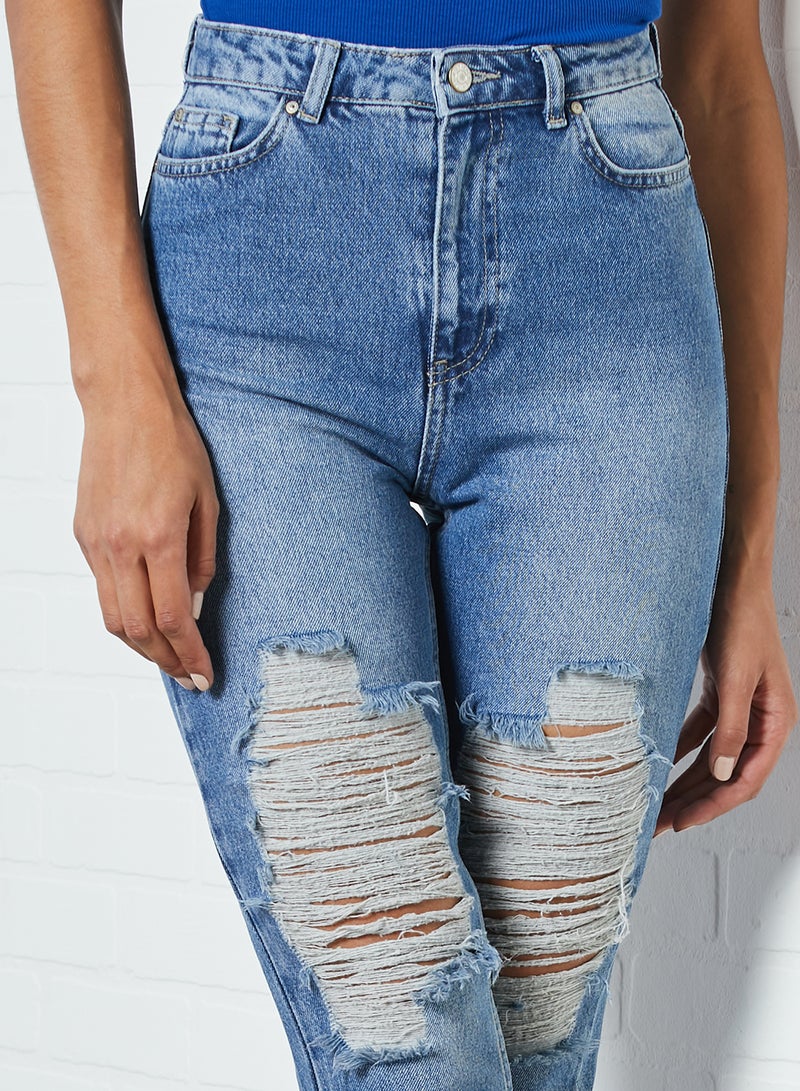 trendyol Ripped Jeans Blue  - Image 4