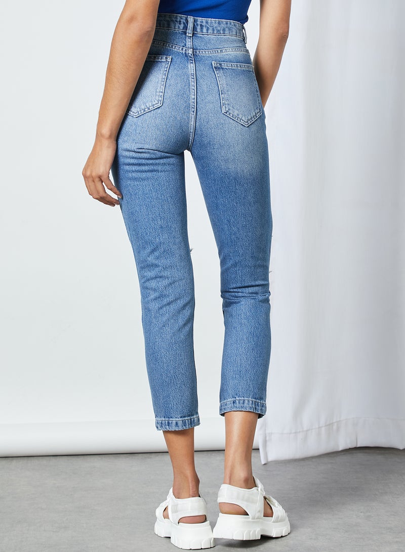 trendyol Ripped Jeans Blue  - Image 2