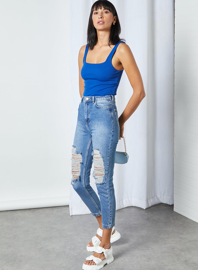 trendyol Ripped Jeans Blue  - Image 3