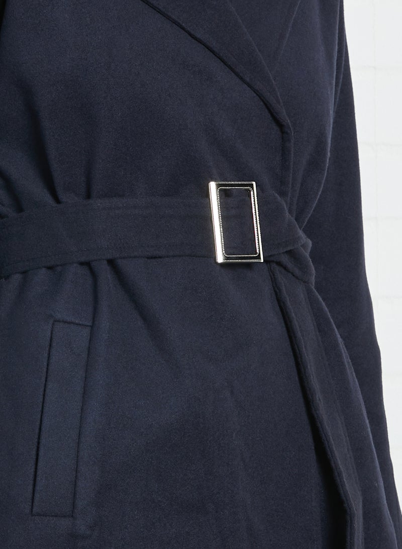 trendyol Belted Trench Coat Navy  - Image 4