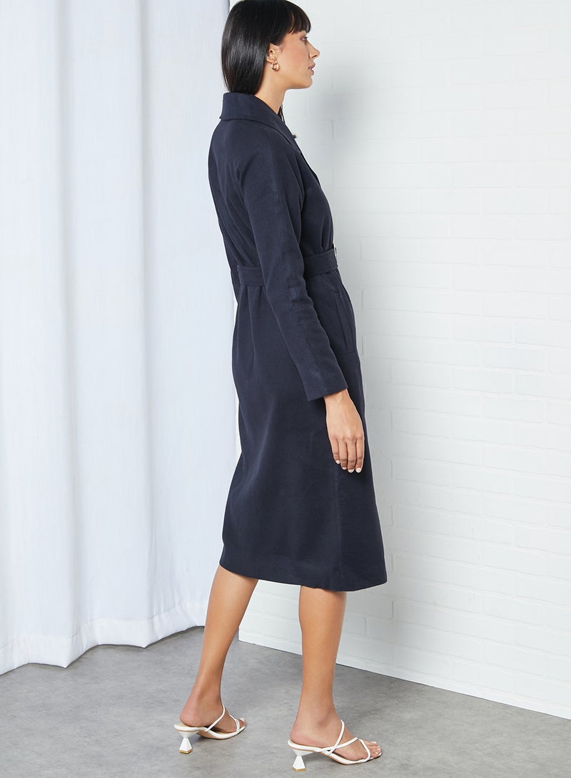 trendyol Belted Trench Coat Navy  - Image 2