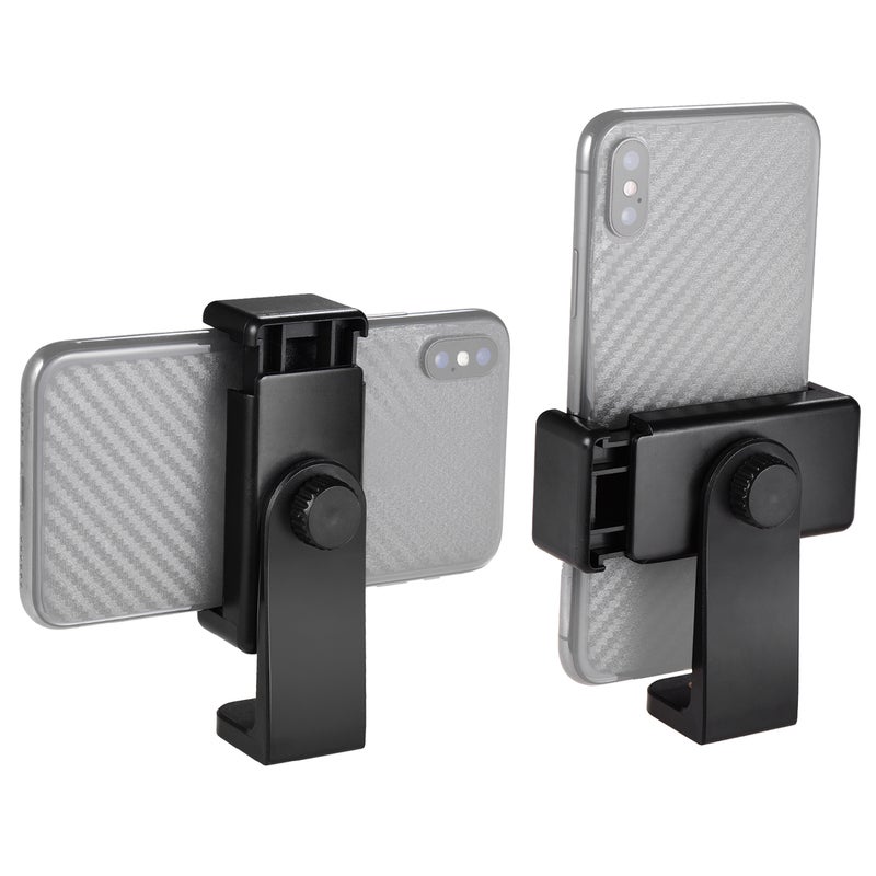 Smartphone Clamp Holder Phone Mount Adapter For Tripod Selfie Stick Black  - Image 1